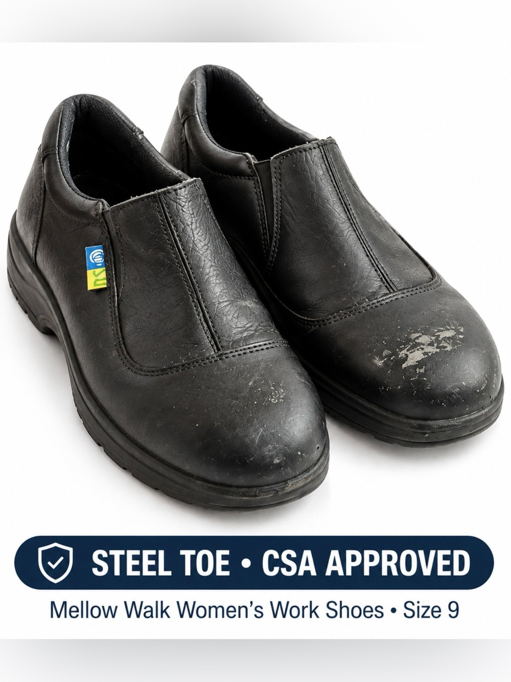 Mellow Walk Women’s CSA Steel Toe Work Shoes Size 9
